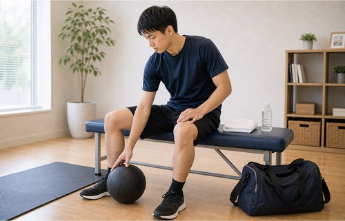 腰を反らしすぎないようにするセルフケアイメージ