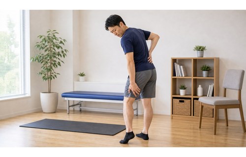 草加で腰の痛みや足のしびれに悩む腰椎すべり症のイメージ