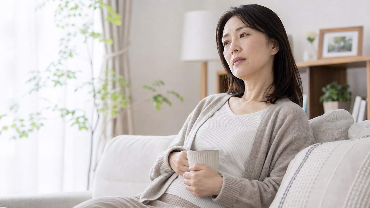 更年期障害の仕組みと女性ホルモンや自律神経のゆらぎを整理するイメージ