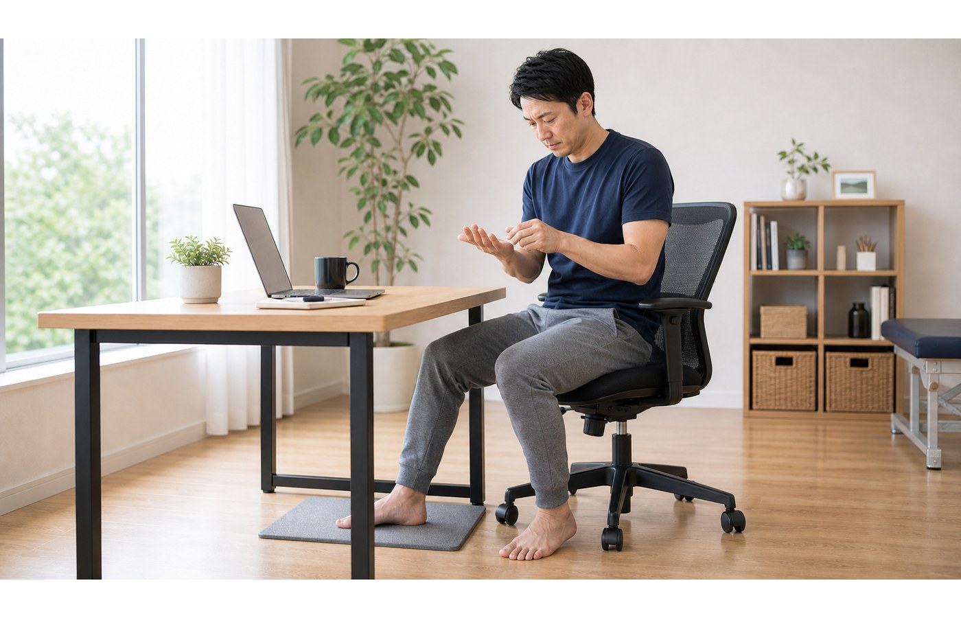 自宅でばね指や指の動きを確認するセルフチェックイメージ