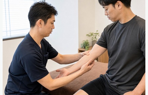 草加で小指のしびれや肘部管症候群に悩む方の肘まわり
