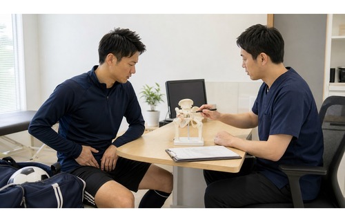 足の付け根の痛みで整形外科に相談するイメージ