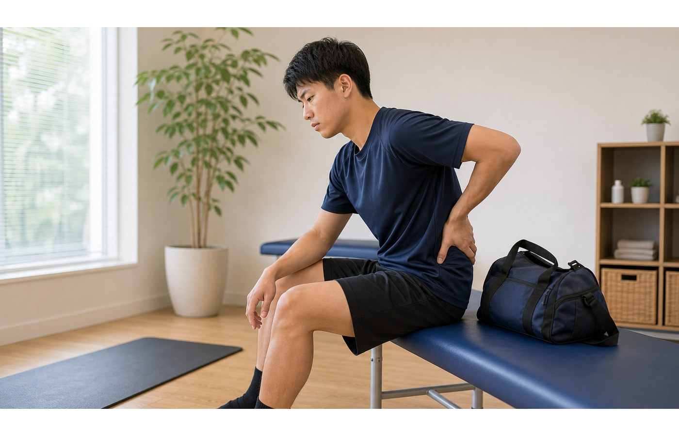 腰椎分離症を放置せず早期発見と運動休止を考える学生のイメージ