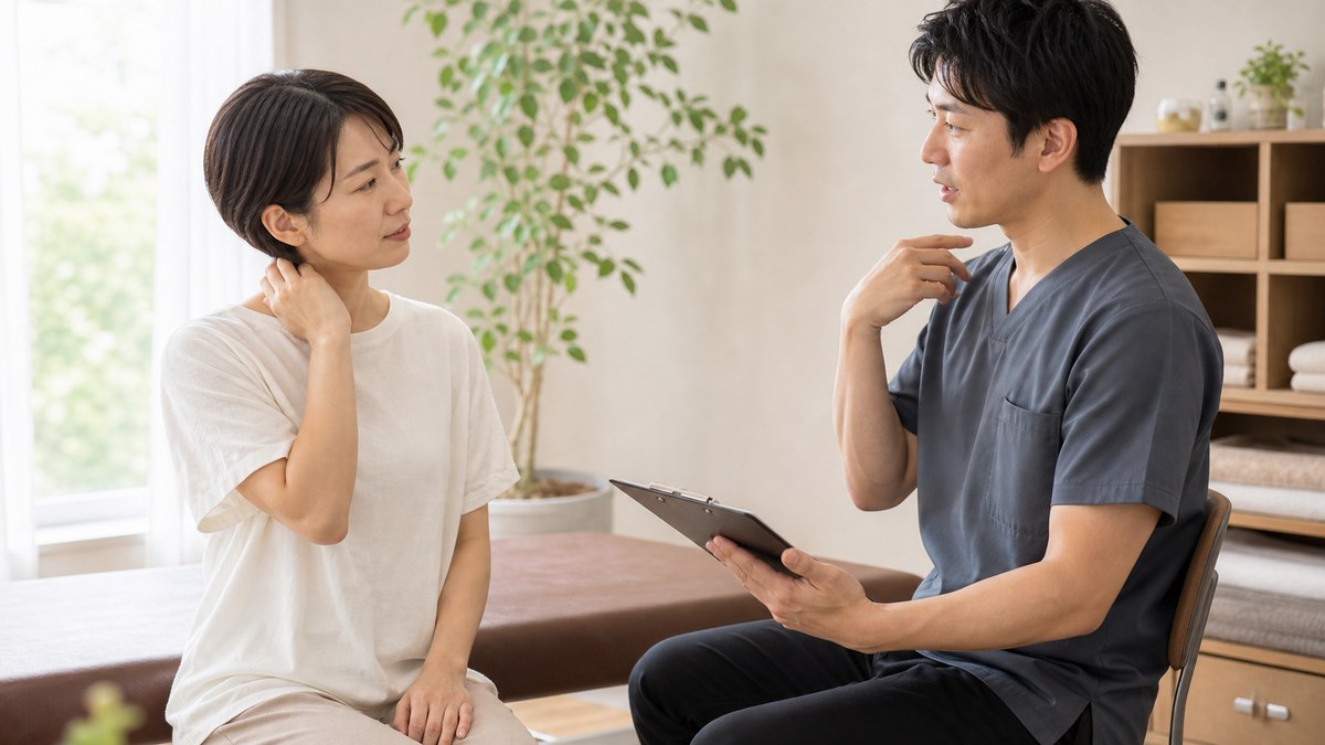 首こりについて整形外科と整体の役割を相談するイメージ