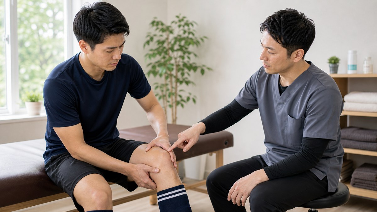 ジャンパー膝の運動量や膝の痛みを相談するイメージ