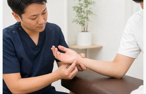 手根管症候群による手首や手指のしびれに悩むイメージ