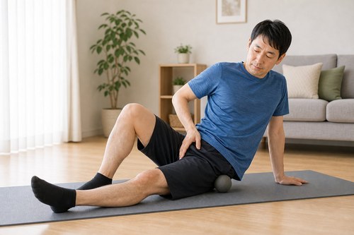 膝関節と軟骨の痛みを確認するイメージ